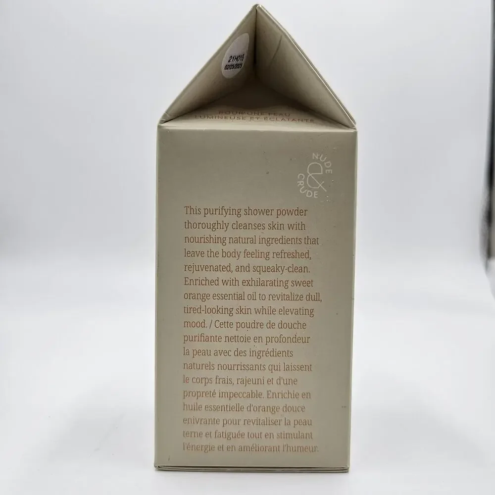 Nude & Crude Body Cleansing Shower Powder‎ uplifting Lemongrass 4 oz